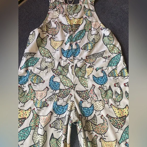 L.A Soul Retro Chicken Print Lightweight Corduroy Overalls - Picture 6 of 11